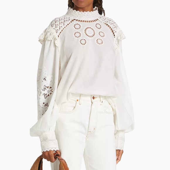 FARM Rio Romantic Embroidered Lace Blouse Size XS - Picture 8 of 8